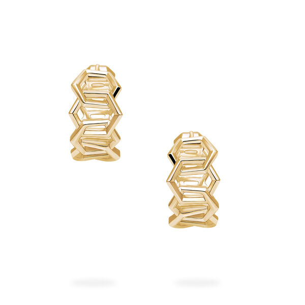 Yellow Gold Interlock Hoop Earrings